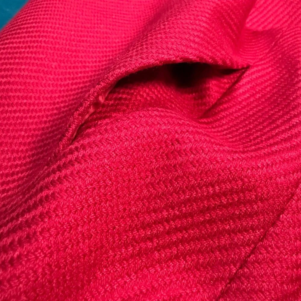 Talbots Red Textured Herringbone Blazer Jacket Petite‎ 8P Wool Blend